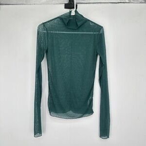 Free People On The Dot Sheer Mesh Top S Evergreen Intimately Layering Indie